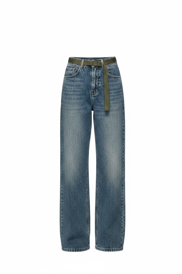 BELTED STRAIGHT FIT