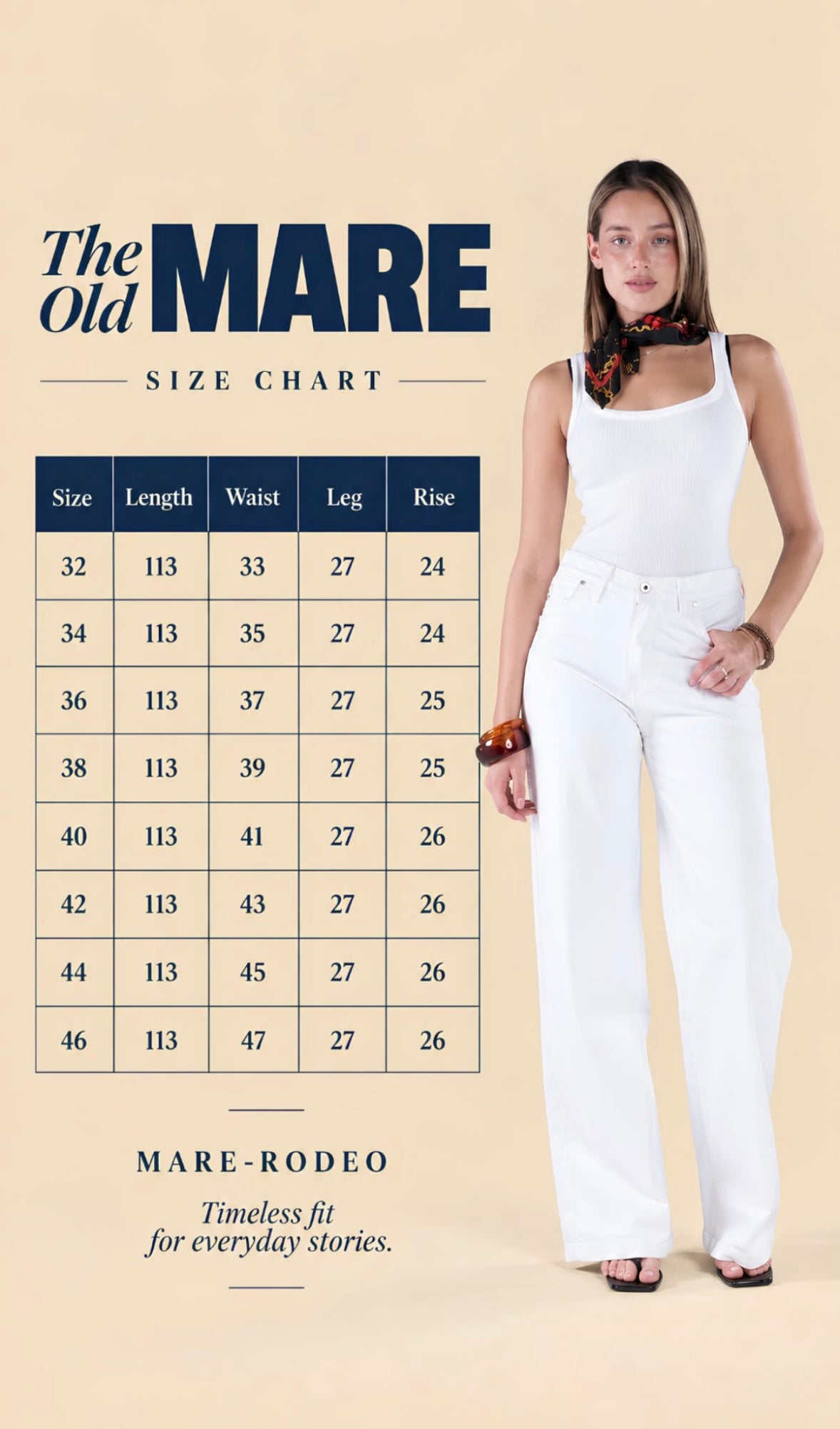 Size chart for 